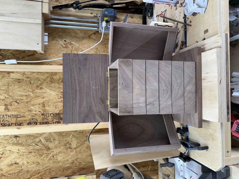 Walnut Jewelry Cabinet in progress, photo 7