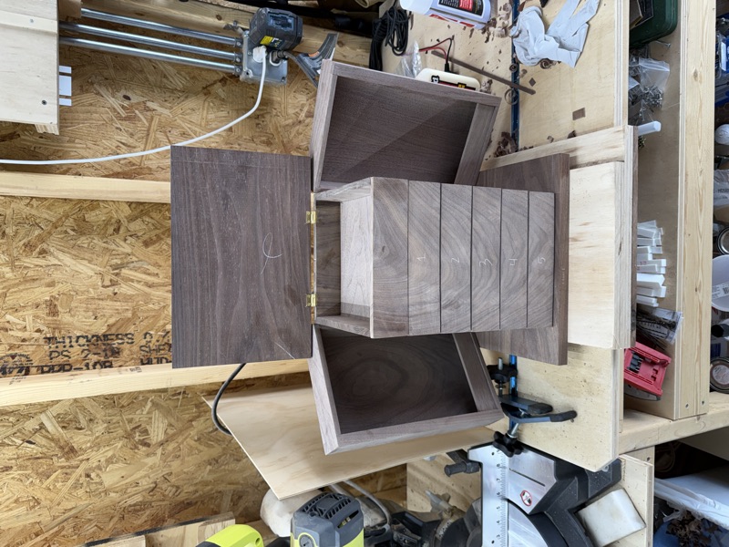 Walnut Jewelry Cabinet in progress, photo 8